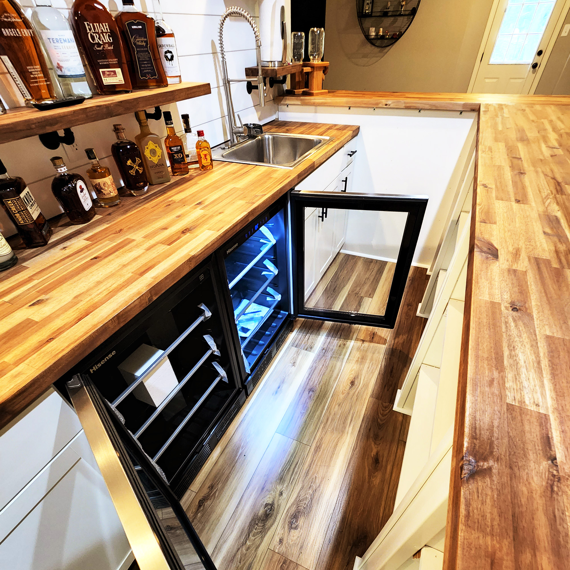 A look behind the bar - custom man cave bar