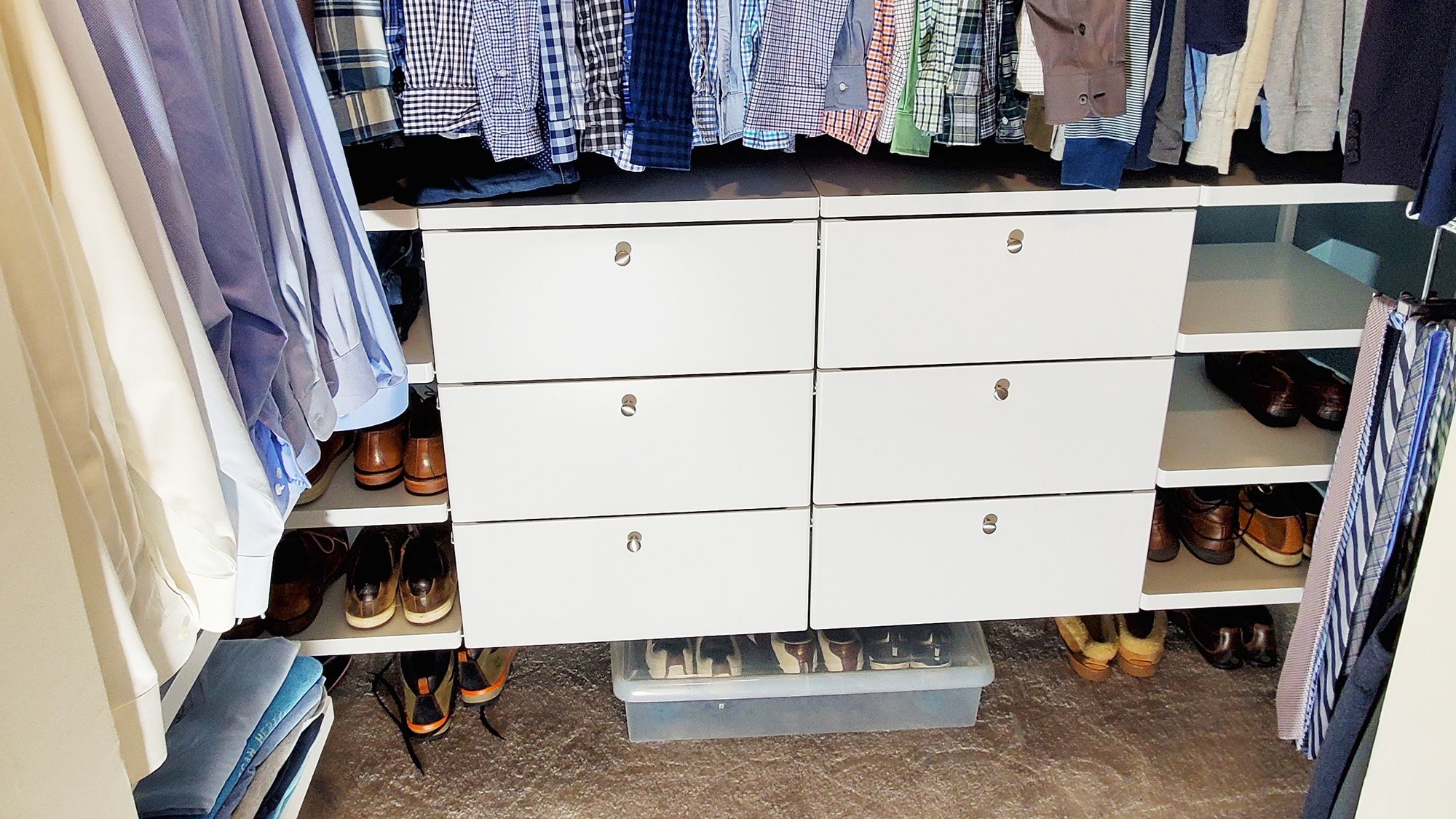 Custom shelving and drawers to make the most of closet space